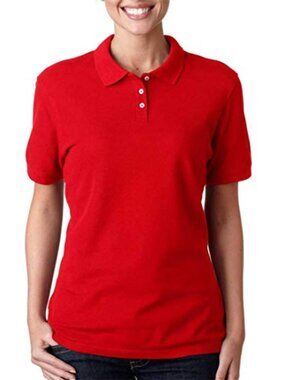 Outer Banks Polo Shirt Women Small Red NWT 100% Cotton Short Sleeves Buttons NEW